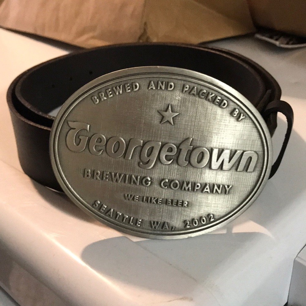 Georgetown Brewing buckle and leather belt
